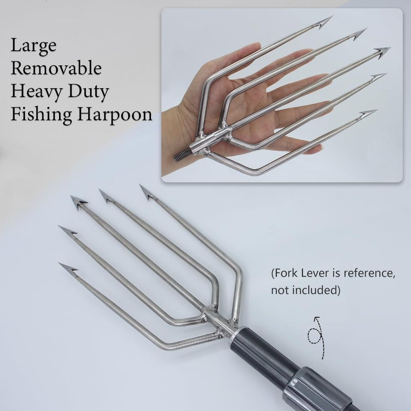Dutiplus Large Fishing Harpoon 1~11 Prong Barded Stainless Steel Hunting Fish Gig Gaff Fork Hook with 8mm Screw for Catching Big Fish Mole Big Bullfrog - Image 4